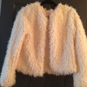Furry cream color jacket